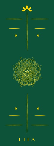 Килимок для йоги Lita "Asana" PU+каучук 1 83 х 68 х 0,5 см, зелений 20-01-5 фото